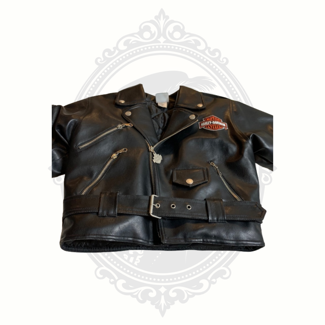 Harley-Davidson Kids Size 7 Faux Leather Biker Jacket