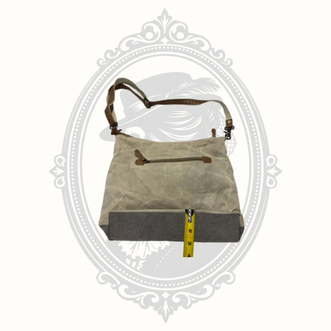 Myra Bag Canvas & Genuine Leather Crossbody Shoulder Bag | Rustic Boho Everyday Purse | Made in India