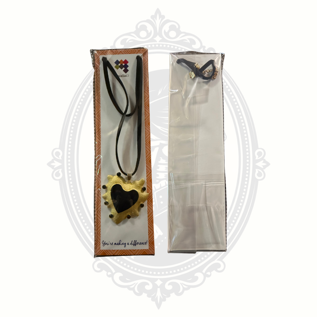 New ClaudiaG black heart necklace in original retail packaging