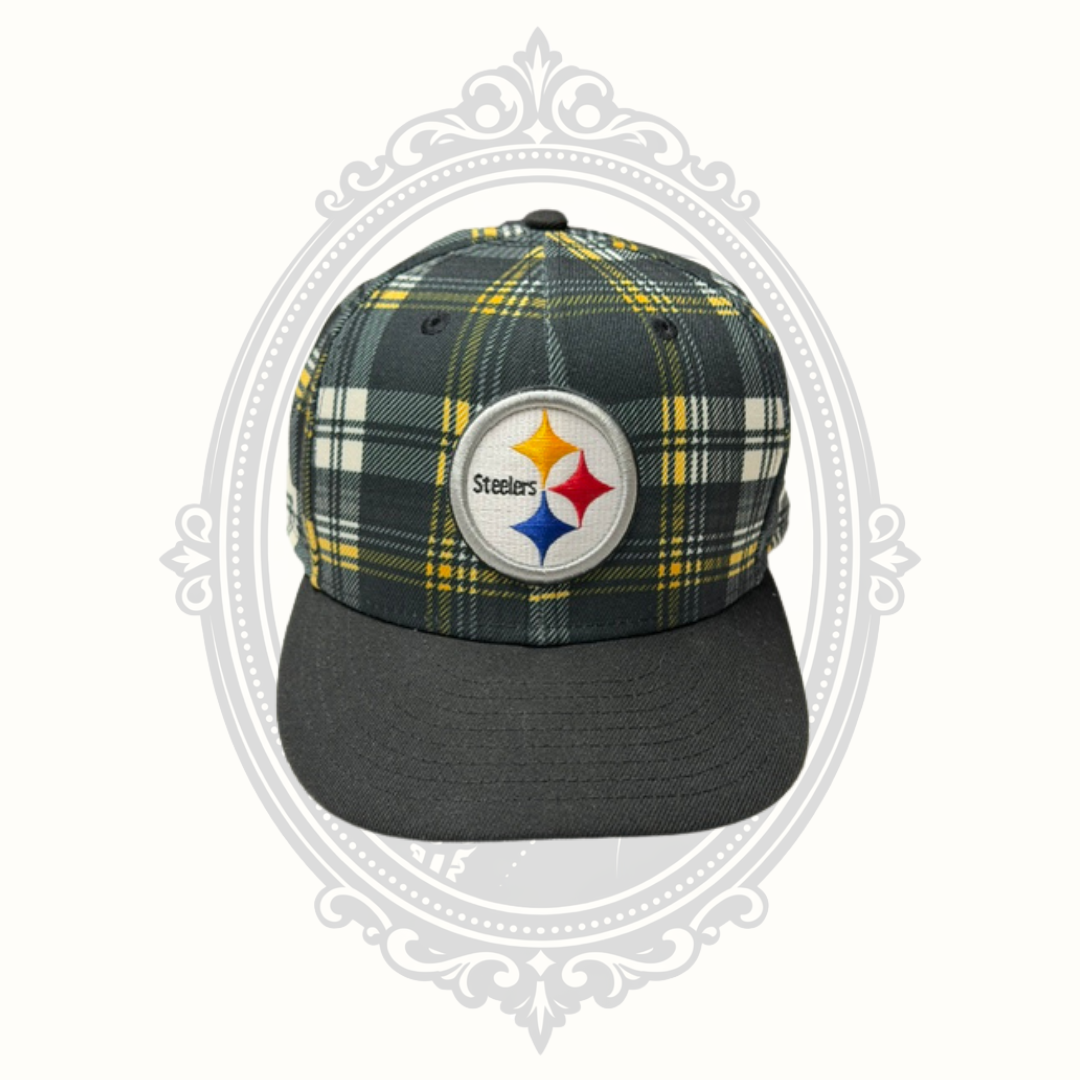 New Era Pittsburgh Steelers Plaid 9FIFTY Snapback Hat NFL Adjustable Cap
