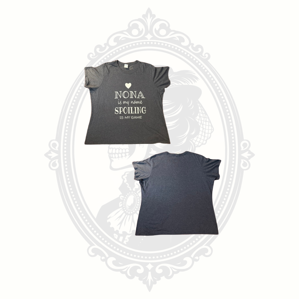 "Nona Is My Name, Spoiling Is My Game" Women's Graphic T-Shirt Heather Gray Size 3XL