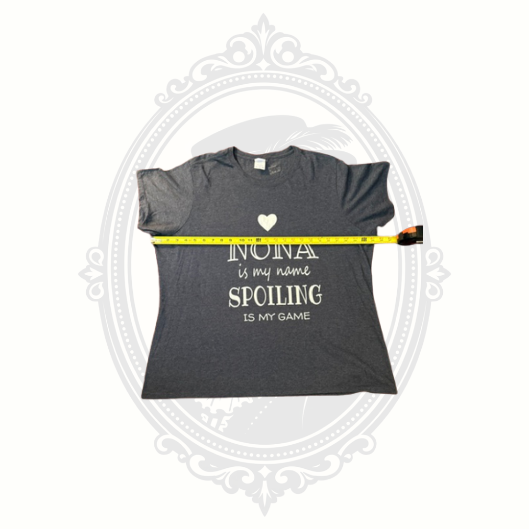"Nona Is My Name, Spoiling Is My Game" Women's Graphic T-Shirt Heather Gray Size 3XL