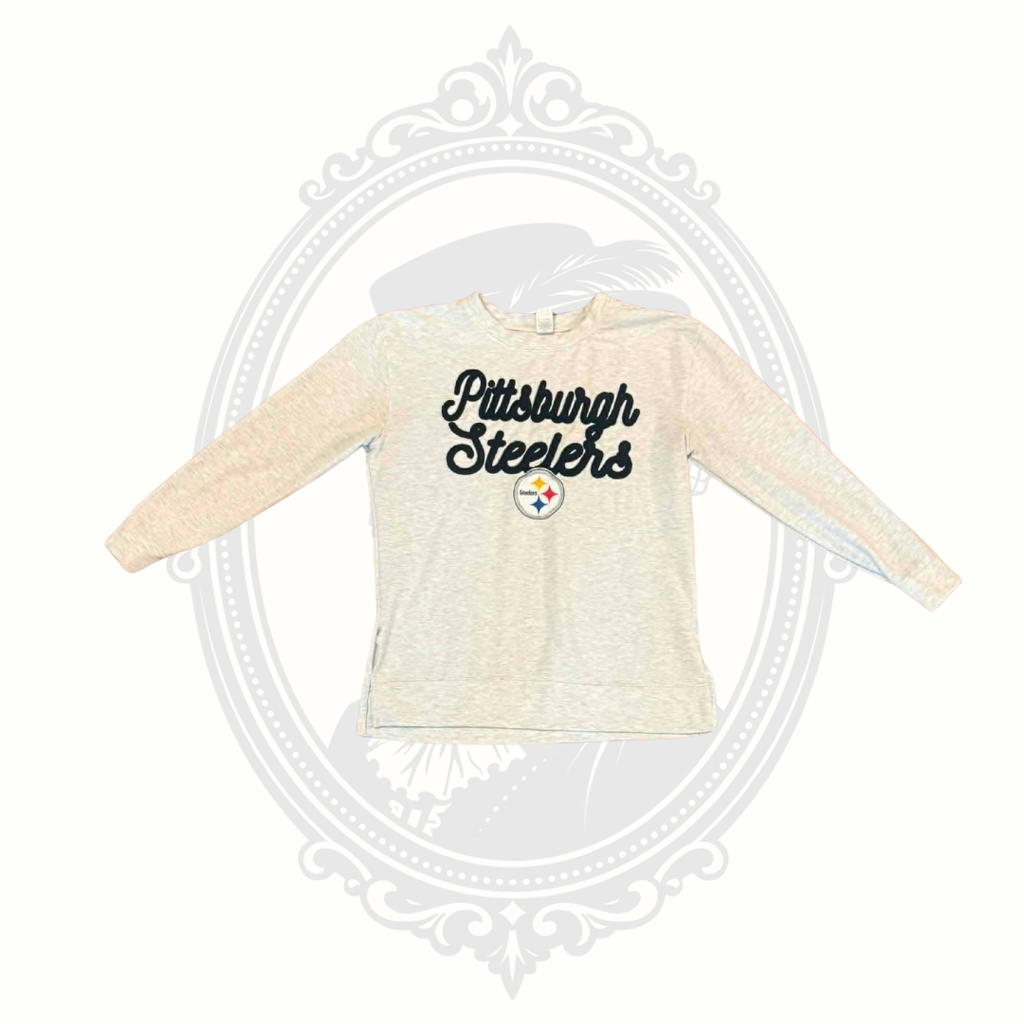 Pittsburgh Steelers chenille script sweatshirt front view