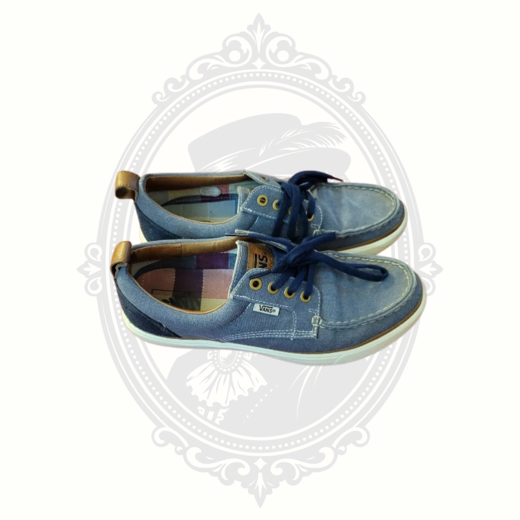 Vans Men’s Size 8 Blue Canvas Boat Shoe Sneakers V2906CV EU 41 Excellent Condition