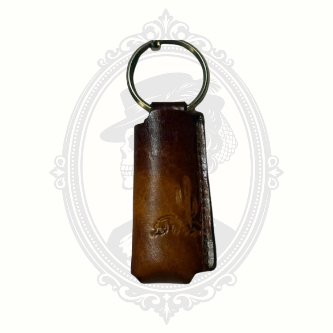 Vintage Tooled Leather Lighter Holder — Desert Cactus Design (NOS)