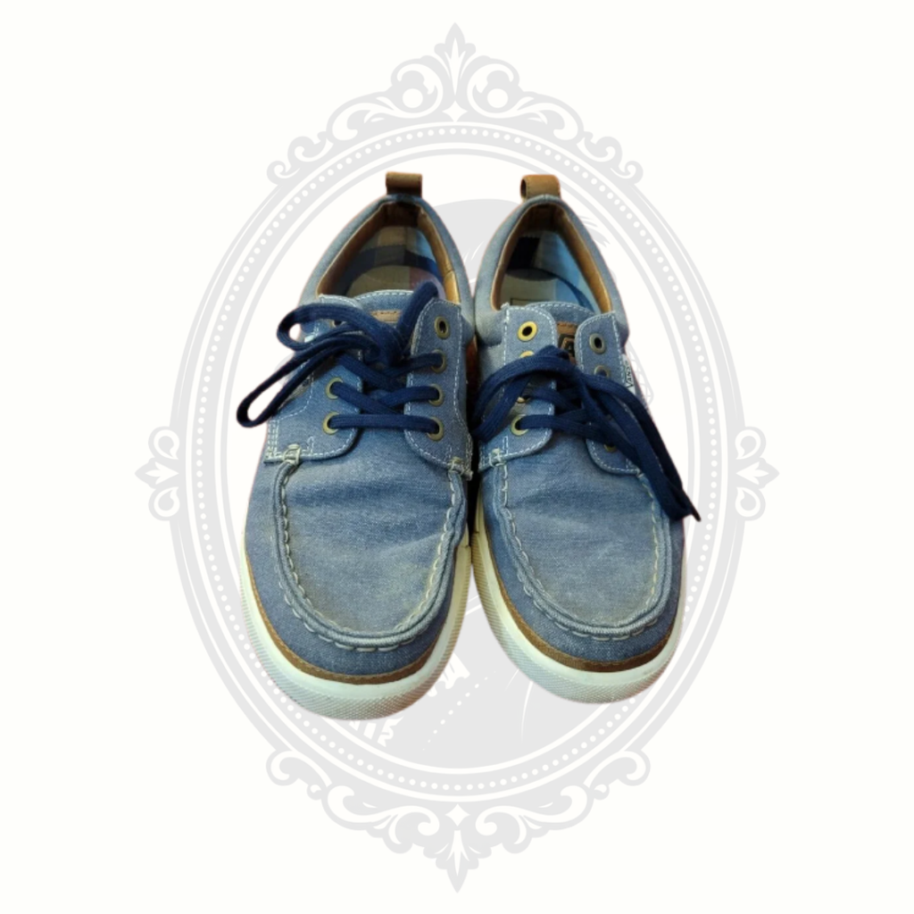 Vans Men’s Size 8 Blue Canvas Boat Shoe Sneakers V2906CV EU 41 Excellent Condition