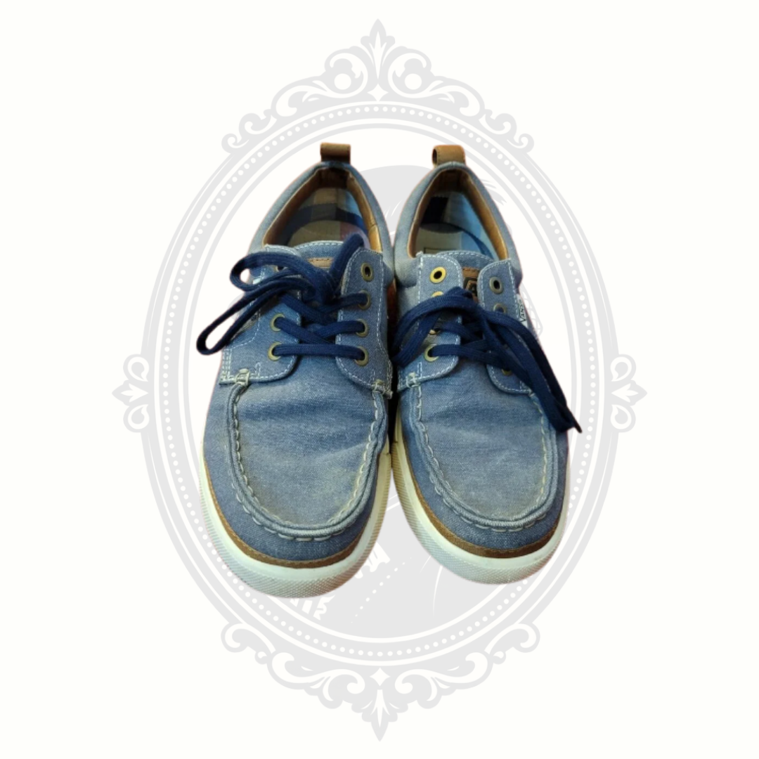 Vans Men’s Size 8 Blue Canvas Boat Shoe Sneakers V2906CV EU 41 Excellent Condition