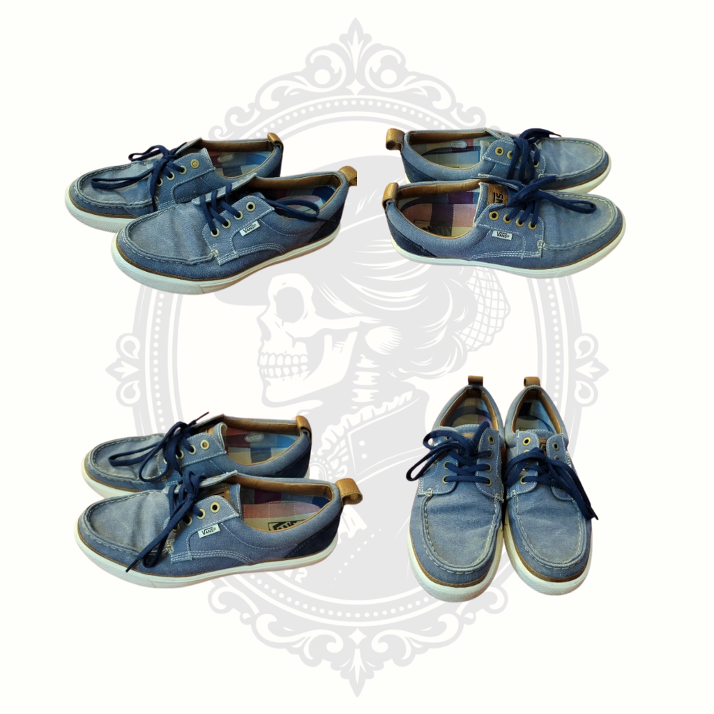 Vans Men’s Size 8 Blue Canvas Boat Shoe Sneakers V2906CV EU 41 Excellent Condition