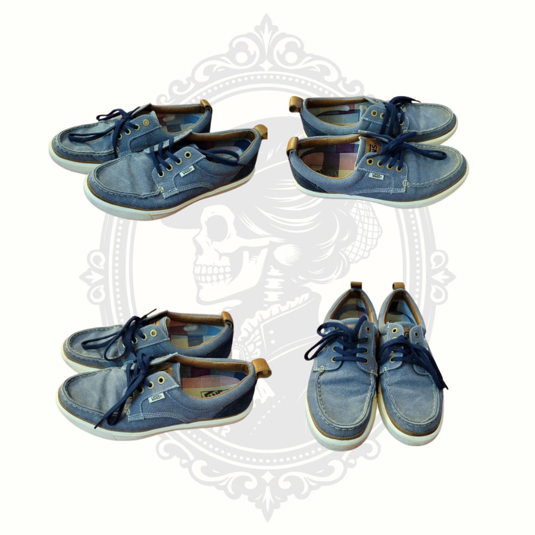 Vans Men’s Size 8 Blue Canvas Boat Shoe Sneakers V2906CV EU 41 Excellent Condition