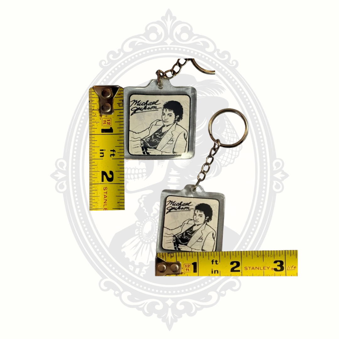 Michael Jackson Thriller Album Cover Keychain – Black & White MJ Collectible