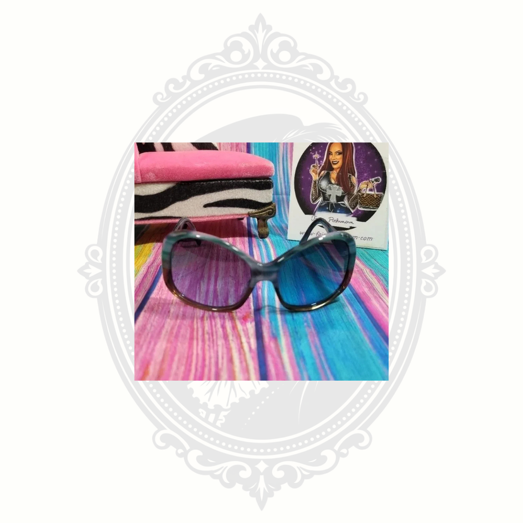 Authentic Prada Oversized Gradient Sunglasses SPR 03M Blue Brown Made in Italy