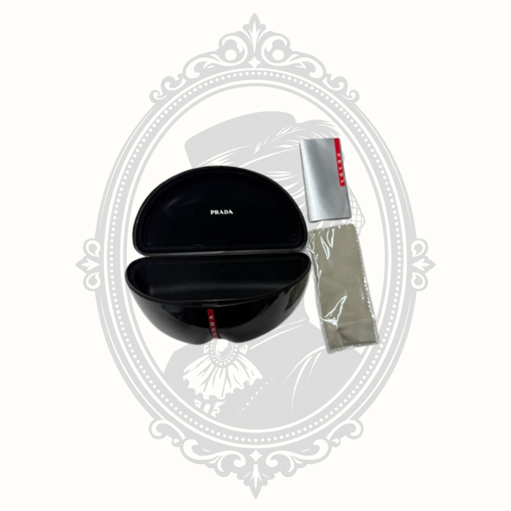 Prada SPS 08U Shield Sunglasses Black Red Made in Italy with Case