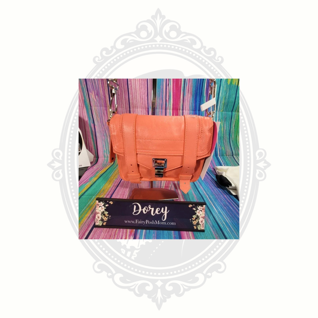 Proenza Schouler PS1 Mini Pouch Crossbody Bag – Neon Coral Lambskin – NWT – Made in Italy
