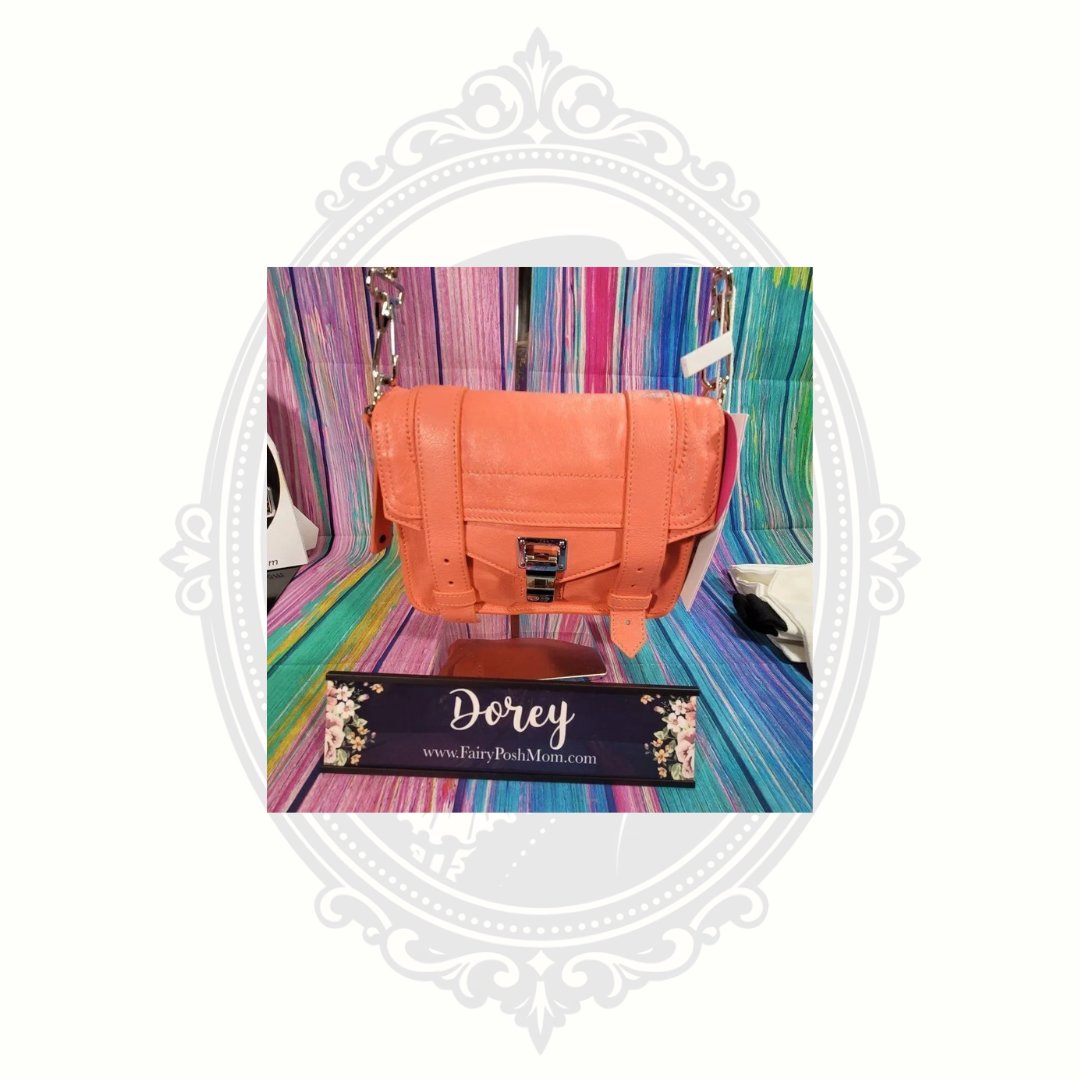 Proenza Schouler PS1 Mini Pouch Crossbody Bag – Neon Coral Lambskin – NWT – Made in Italy