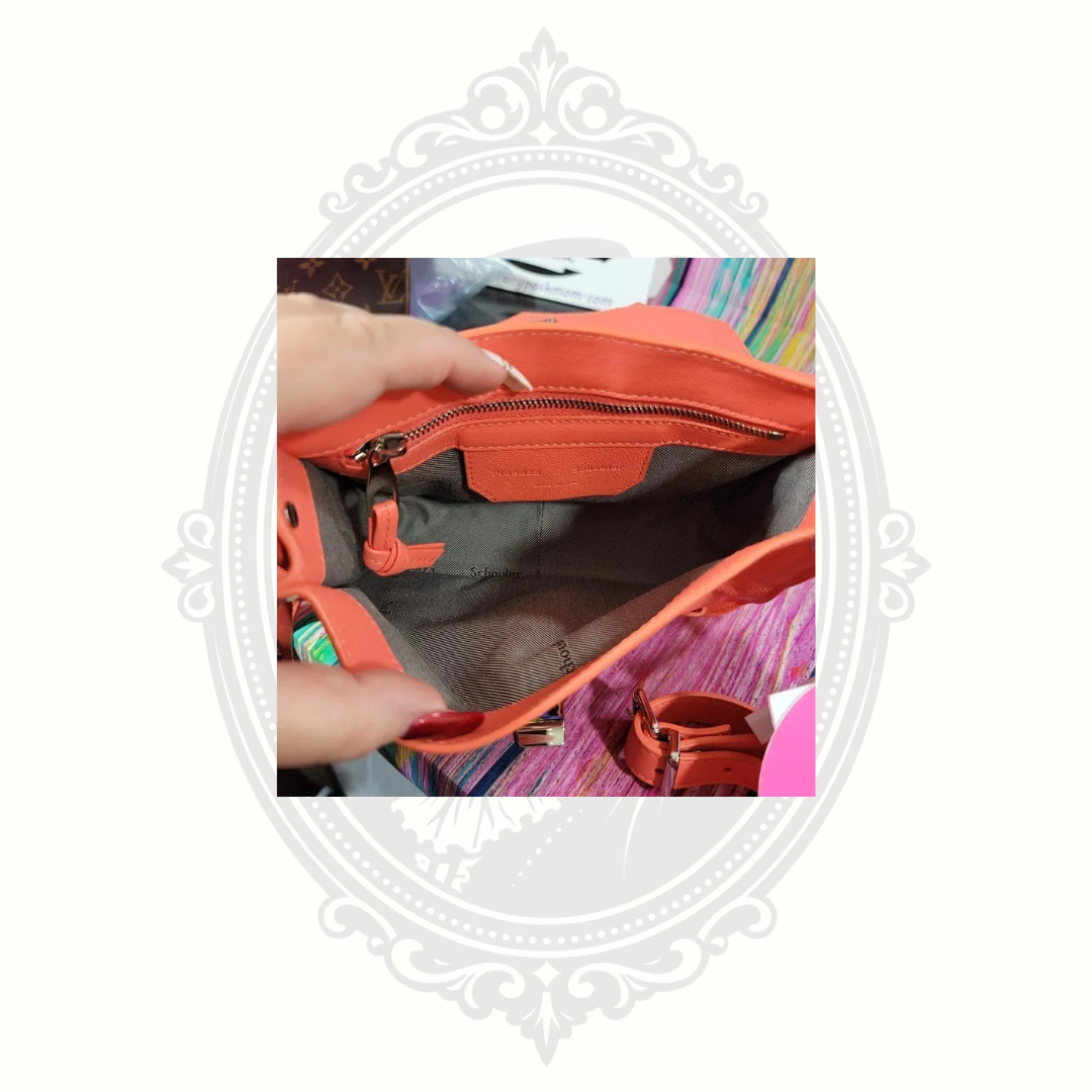 Proenza Schouler PS1 Mini Pouch Crossbody Bag – Neon Coral Lambskin – NWT – Made in Italy