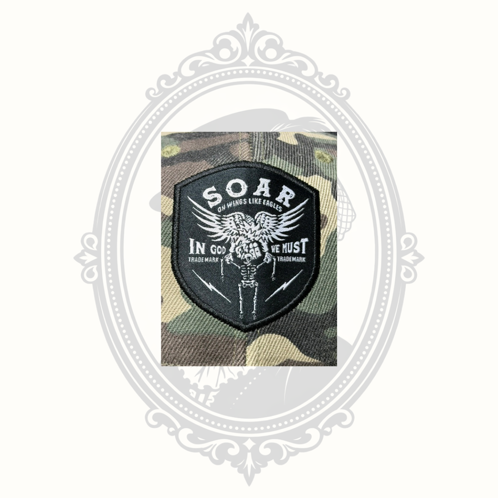SOAR Christian Camouflage Snapback Hat Isaiah 40:31 In God We Trust