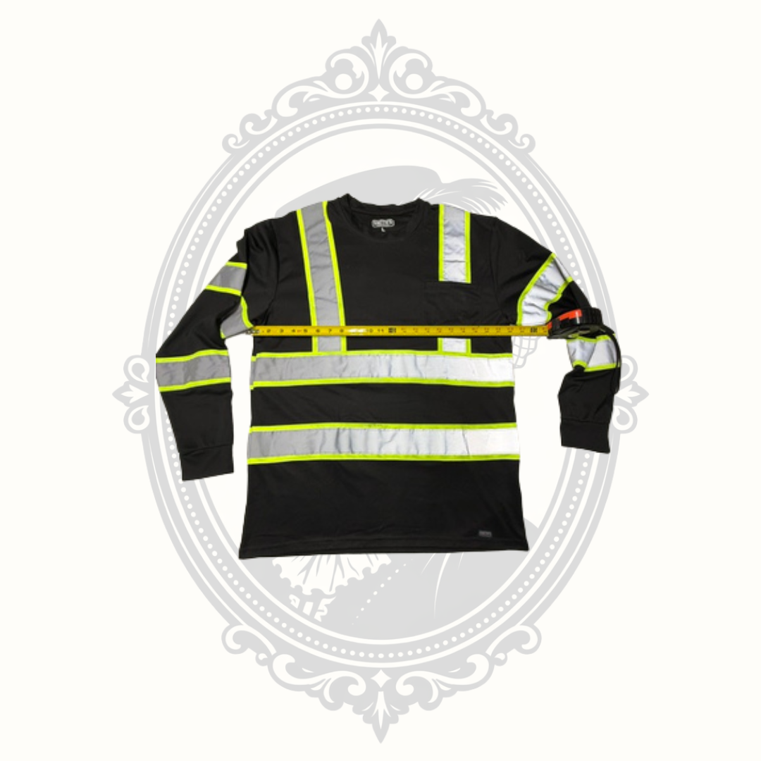 Smith's Workwear Men's Black Hi-Visibility Reflective Safety Shirt – Large