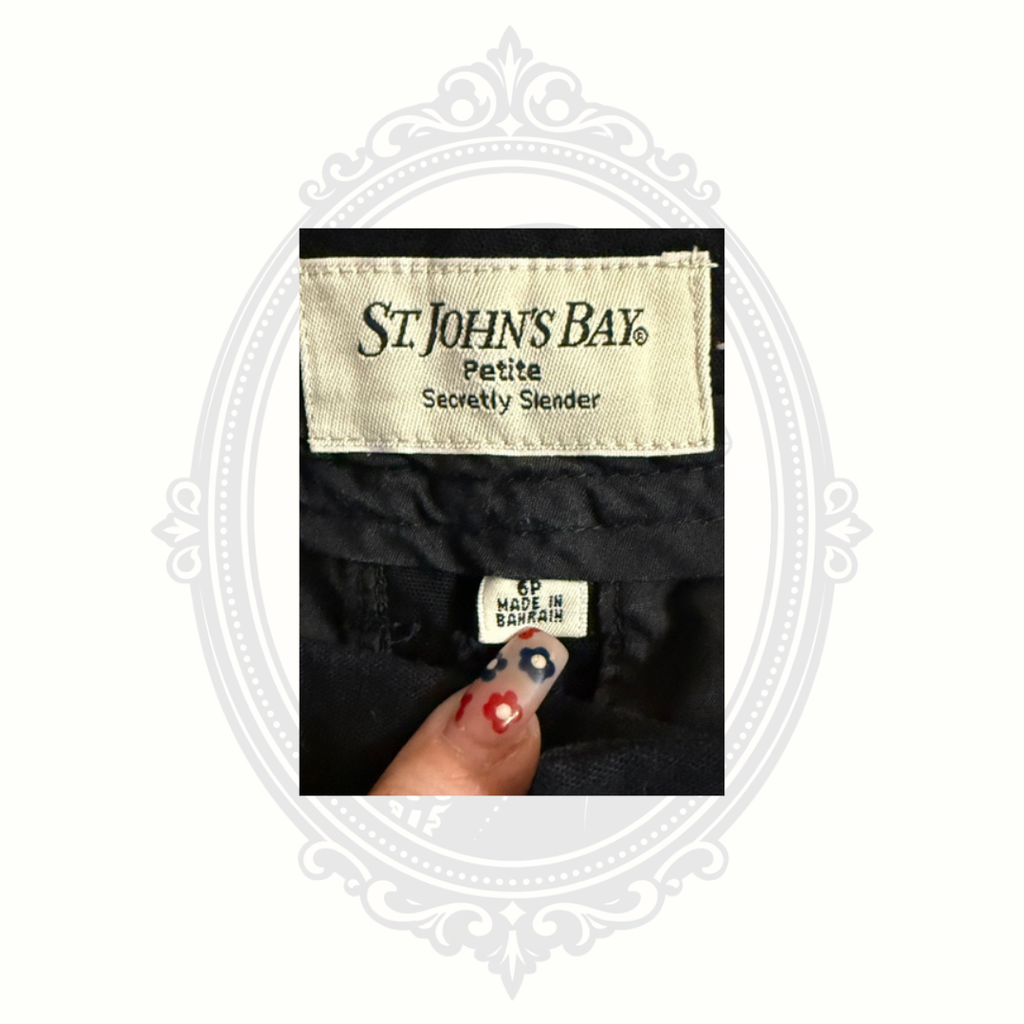St. John's Bay Seventy Slender Petite Black Capri Pants Size 6P