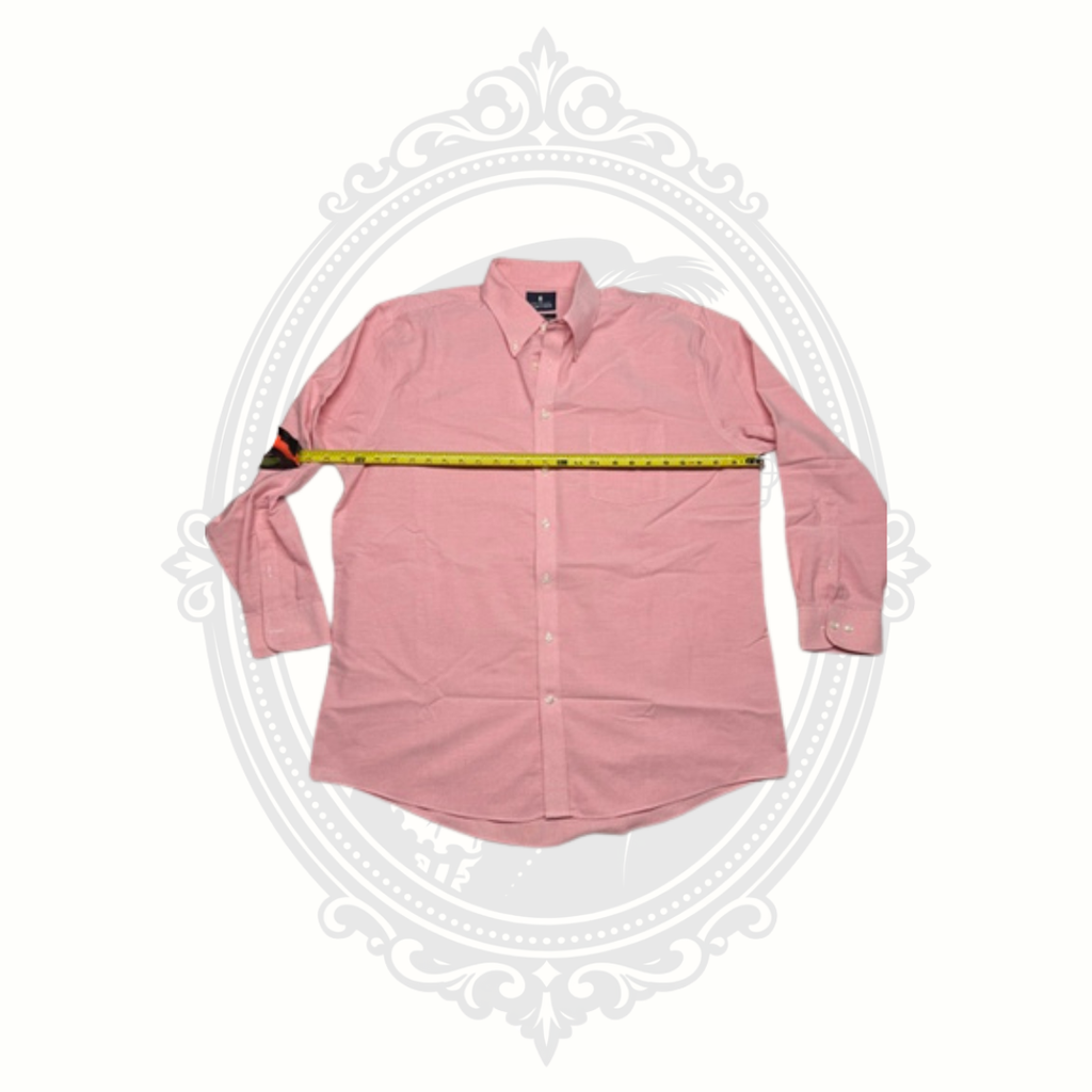 Stafford Travel Wrinkle-Free Oxford Dress Shirt Men's 17.5 34/35 Salmon Regular Fit