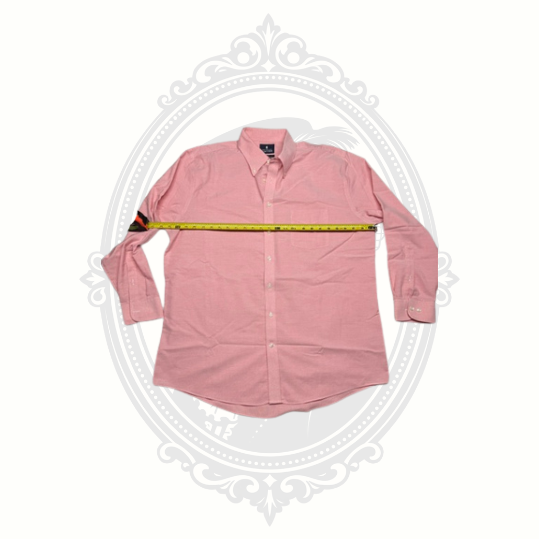 Stafford Travel Wrinkle-Free Oxford Dress Shirt Men's 17.5 34/35 Salmon Regular Fit