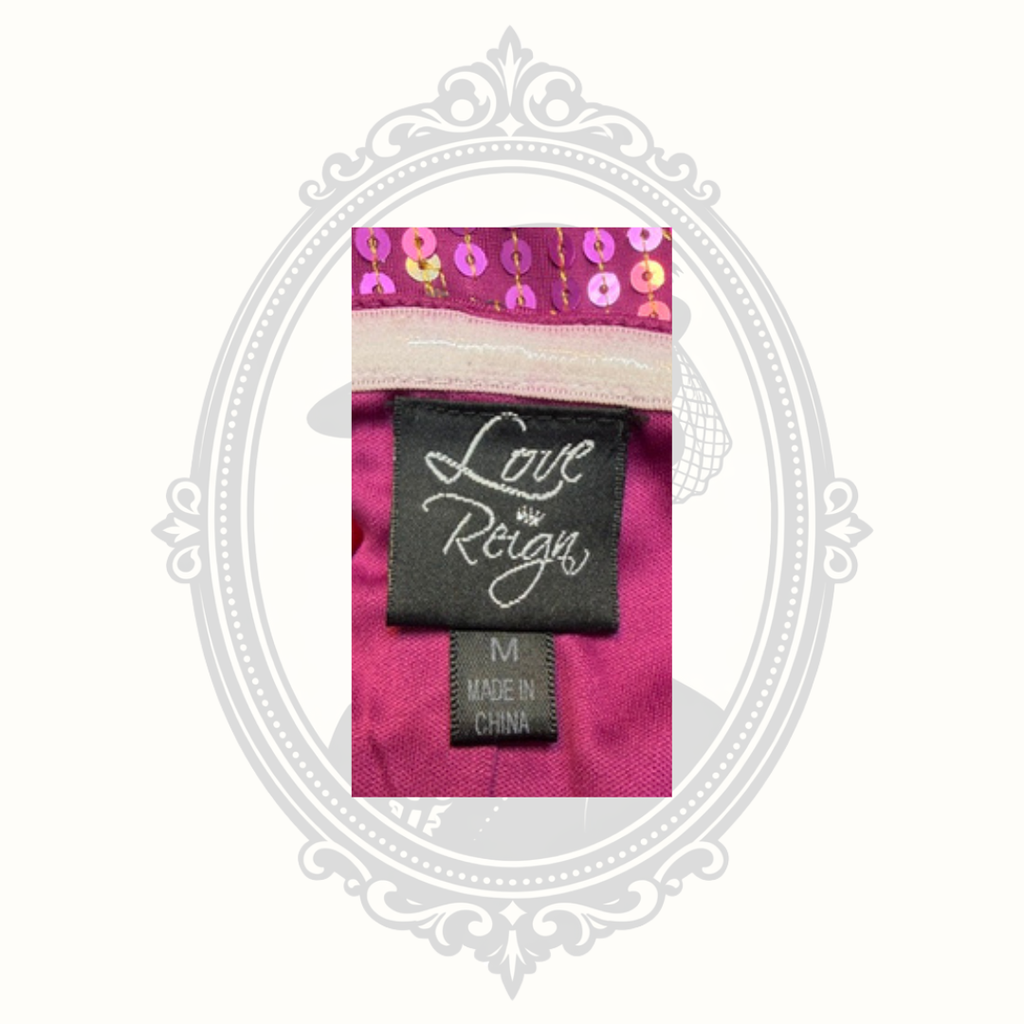 Love Reign Strapless Pink Sequin Chevron Mini Dress Size M Party Homecoming