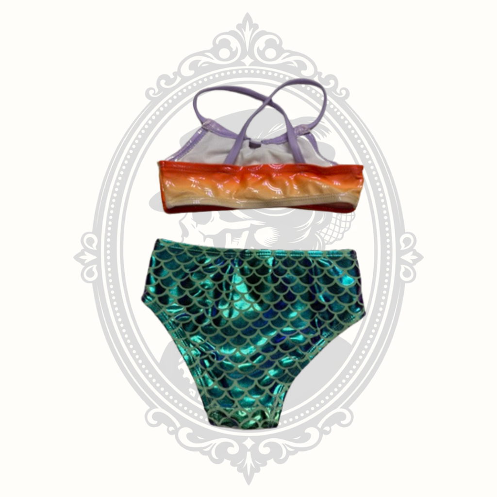Toddler Mermaid Swim Set Disney Baby Top & Wonder Nation Bottoms Mixed Brands 2T/3T