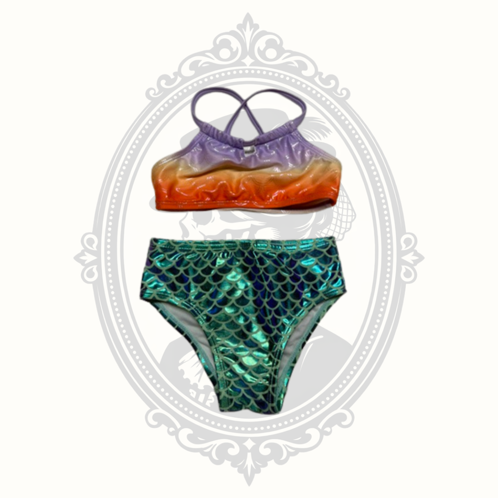 Toddler Mermaid Swim Set Disney Baby Top & Wonder Nation Bottoms Mixed Brands 2T/3T