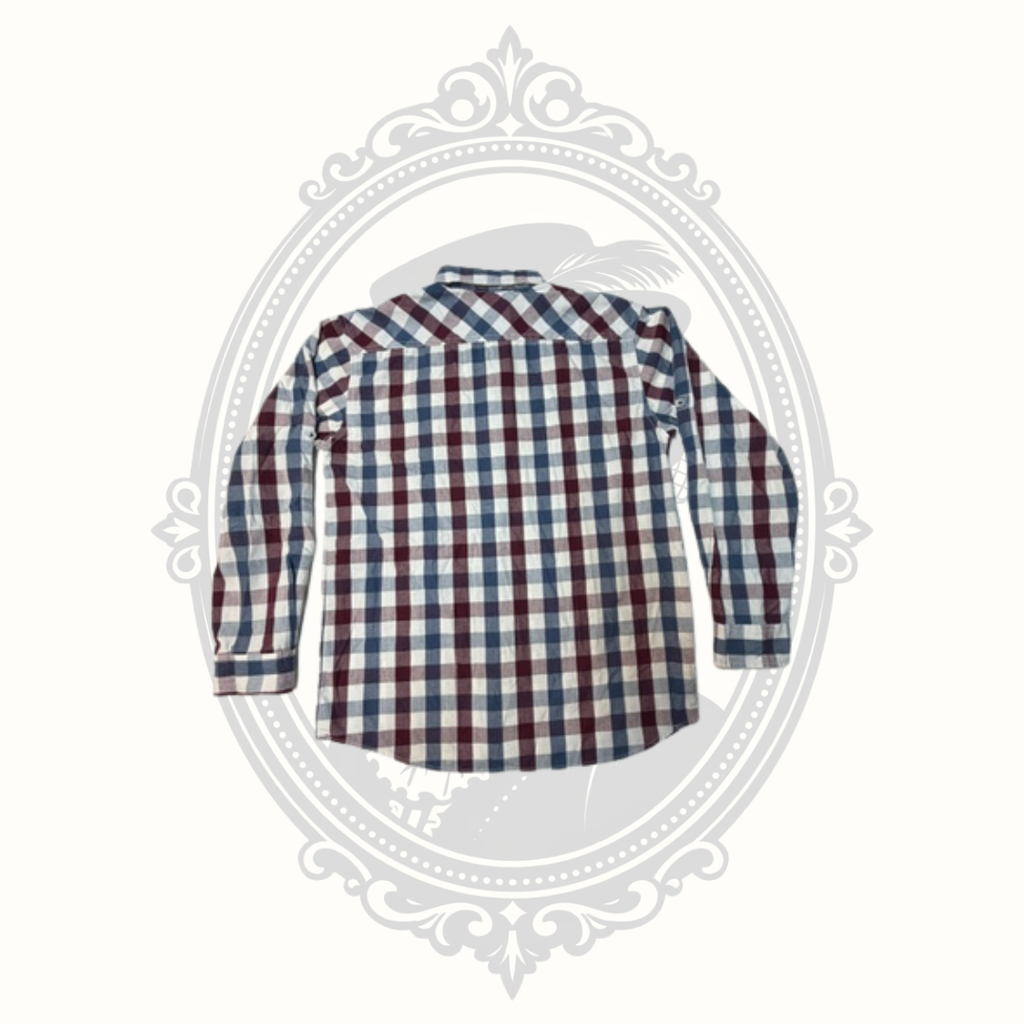 U.S. Polo Assn. Boys Plaid Button Front Shirt Size 14/16 100% Cotton Long Sleeve