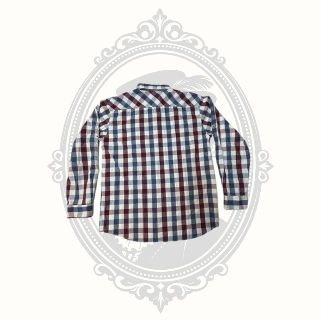 U.S. Polo Assn. Boys Plaid Button Front Shirt Size 14/16 100% Cotton Long Sleeve