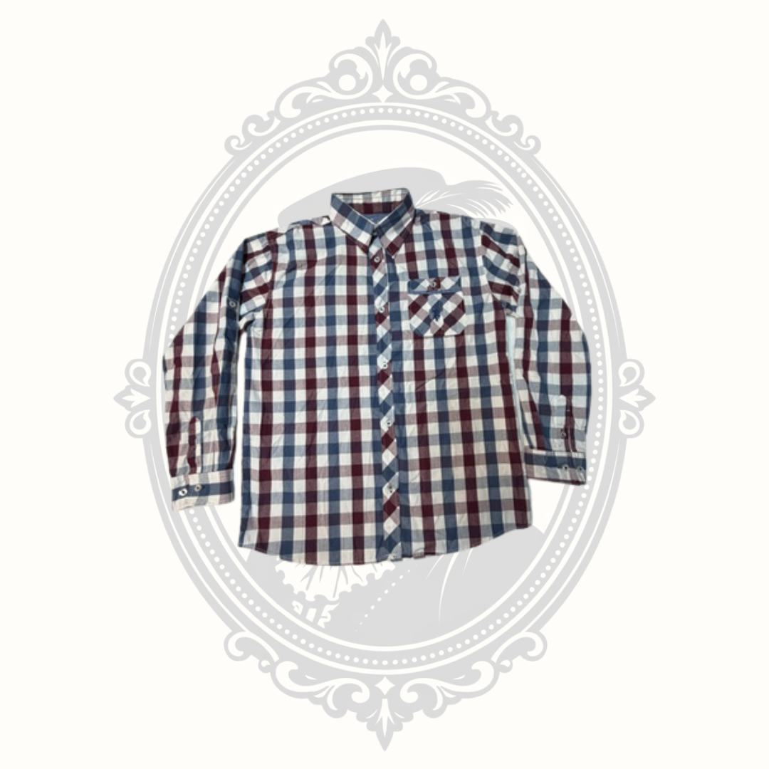 U.S. Polo Assn. Boys Plaid Button Front Shirt Size 14/16 100% Cotton Long Sleeve
