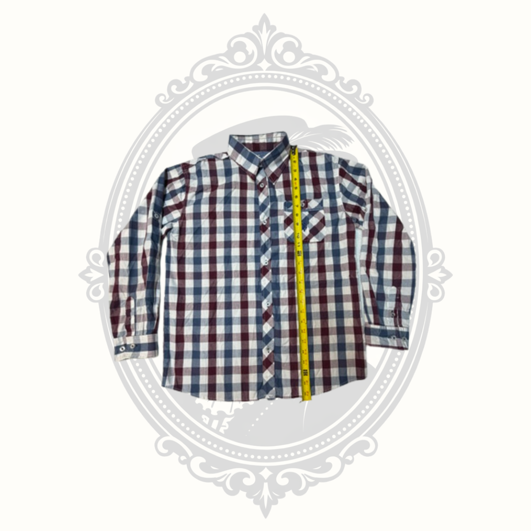 U.S. Polo Assn. Boys Plaid Button Front Shirt Size 14/16 100% Cotton Long Sleeve