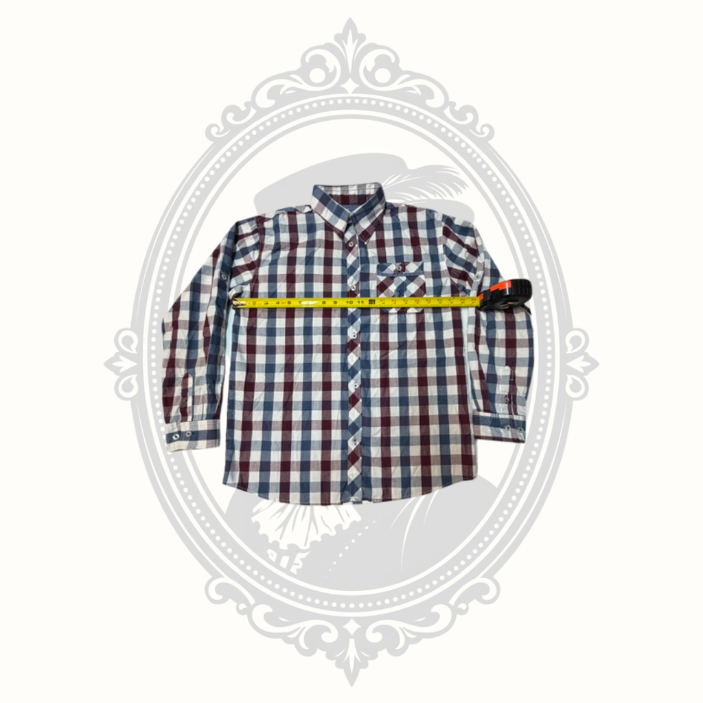 U.S. Polo Assn. Boys Plaid Button Front Shirt Size 14/16 100% Cotton Long Sleeve