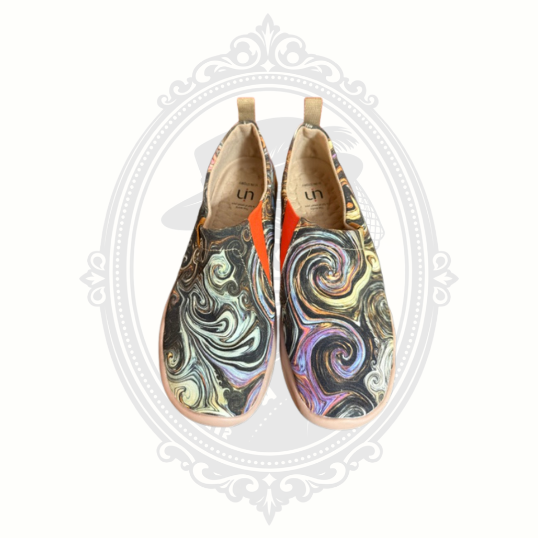UIN Story Abstract Swirl Art Print Slip On Shoes | Women's Size 8