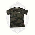 Under Armour Boys HeatGear Camo Performance Shirt Youth Medium Loose Fit Black Gray