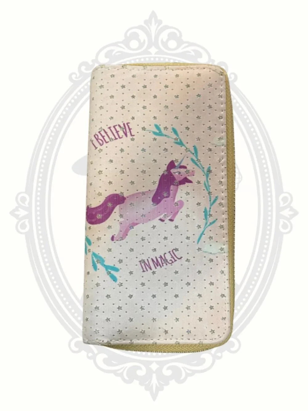 Unicorn Double Zip Wallet – I Believe In Magic Glitter Organizer