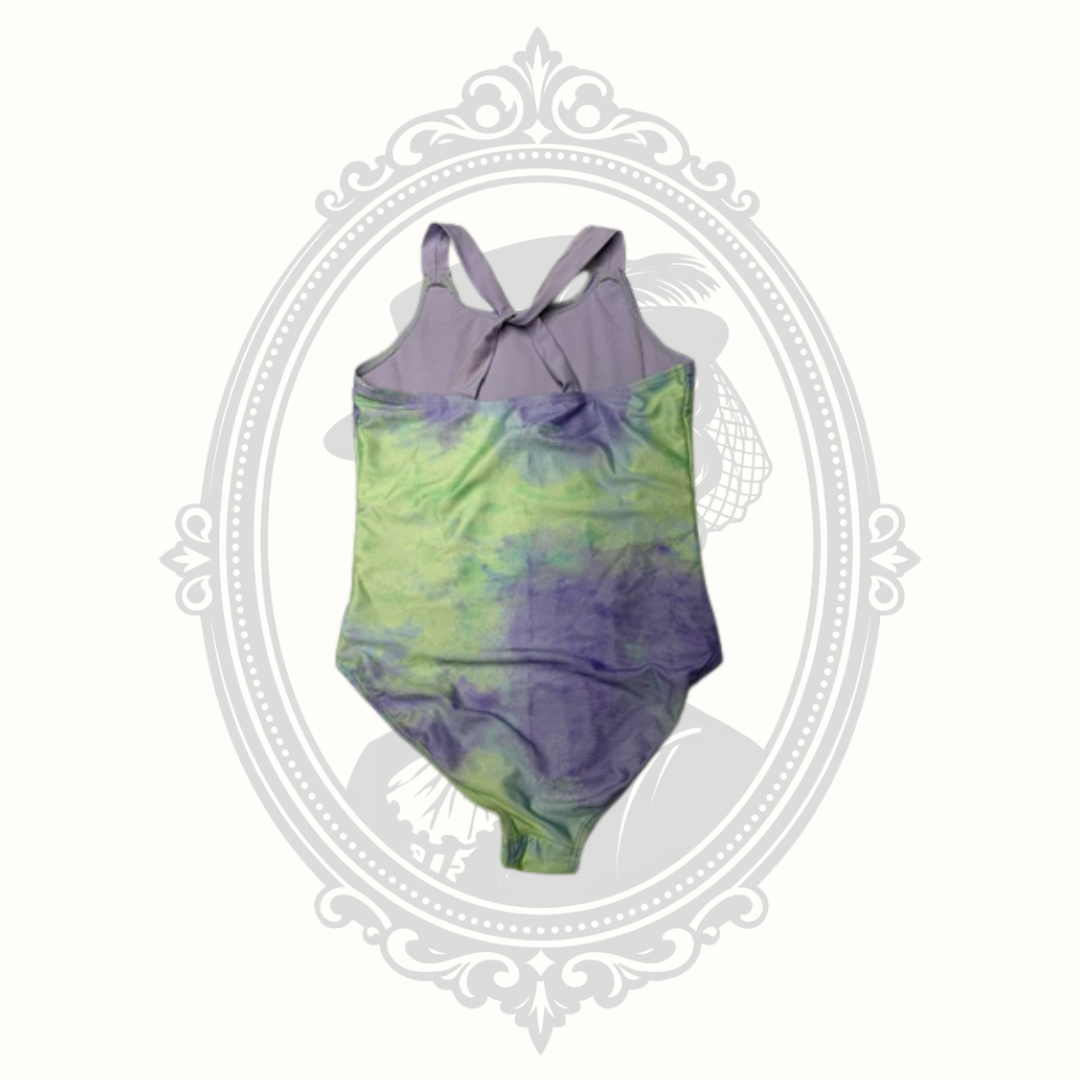 Girls Purple & Green Unicorn One Piece Swimsuit Size 7/8 Recycled Fabric