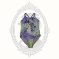 Girls Purple & Green Unicorn One Piece Swimsuit Size 7/8 Recycled Fabric