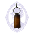 Front of vintage brown leather lighter holder with full-body horse embossing