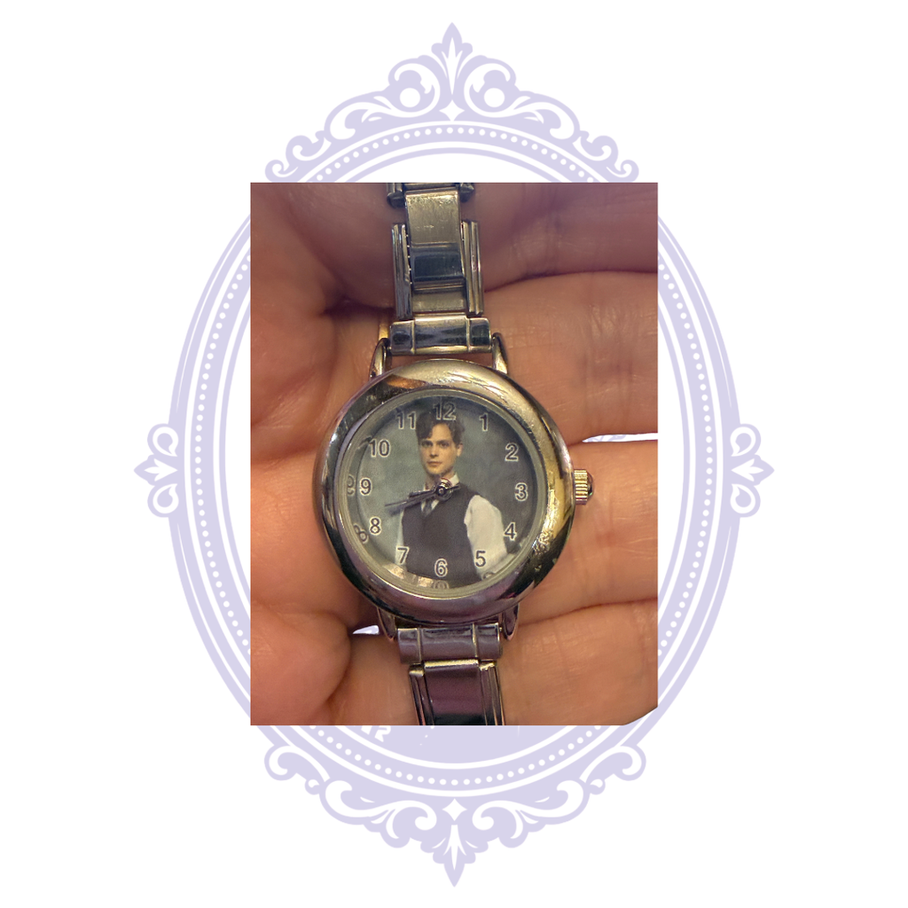 Close-up of Dr Spencer Reid watch face