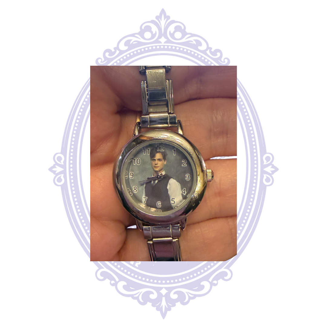 Close-up of Dr Spencer Reid watch face