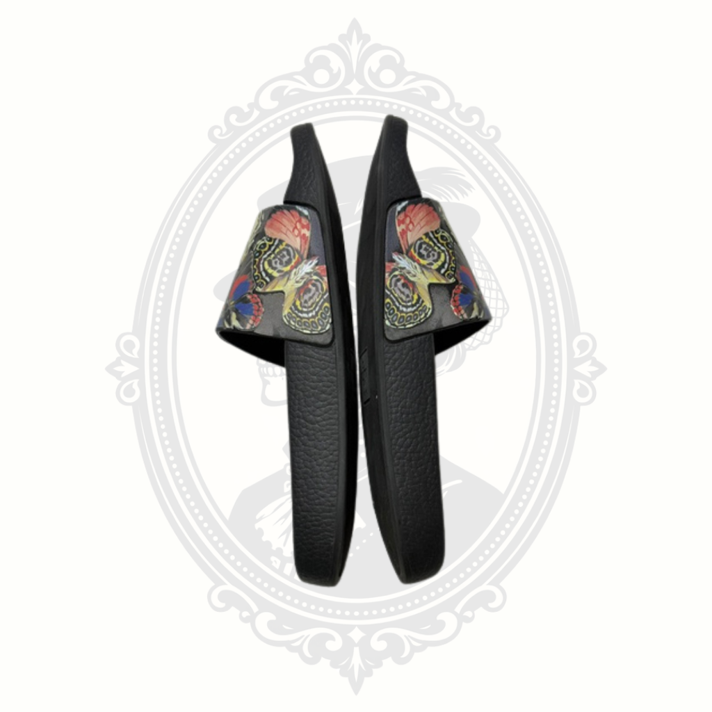 Valentino Garavani Butterfly Pool Slide Sandals – Multicolor Print – Made in Italy – Women's EU 38 / US 8