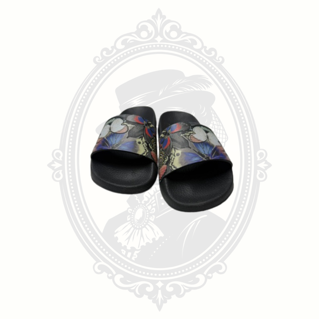 Valentino Garavani Butterfly Pool Slide Sandals – Multicolor Print – Made in Italy – Women's EU 38 / US 8