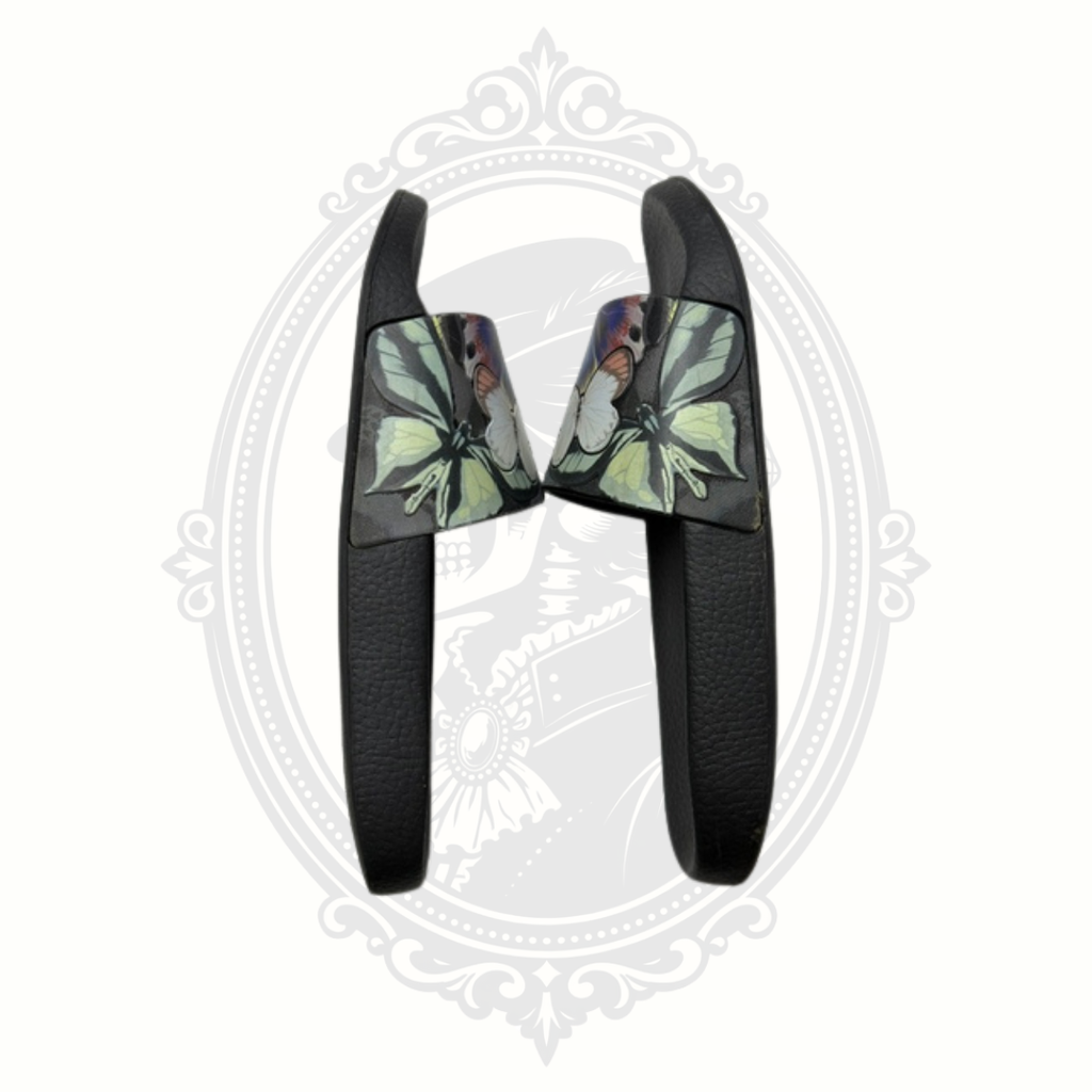 Valentino Garavani Butterfly Pool Slide Sandals – Multicolor Print – Made in Italy – Women's EU 38 / US 8