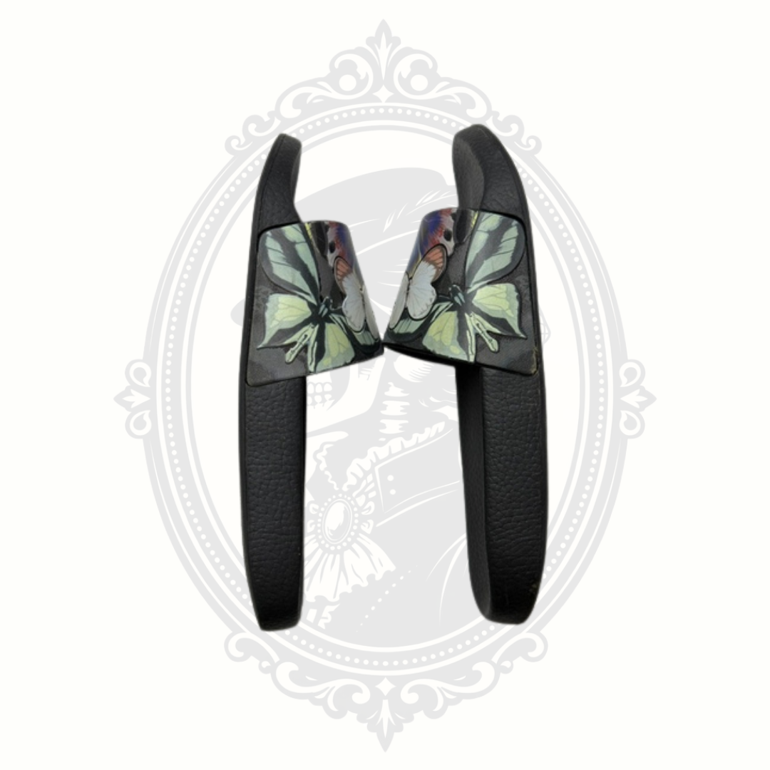 Valentino Garavani Butterfly Pool Slide Sandals – Multicolor Print – Made in Italy – Women's EU 38 / US 8