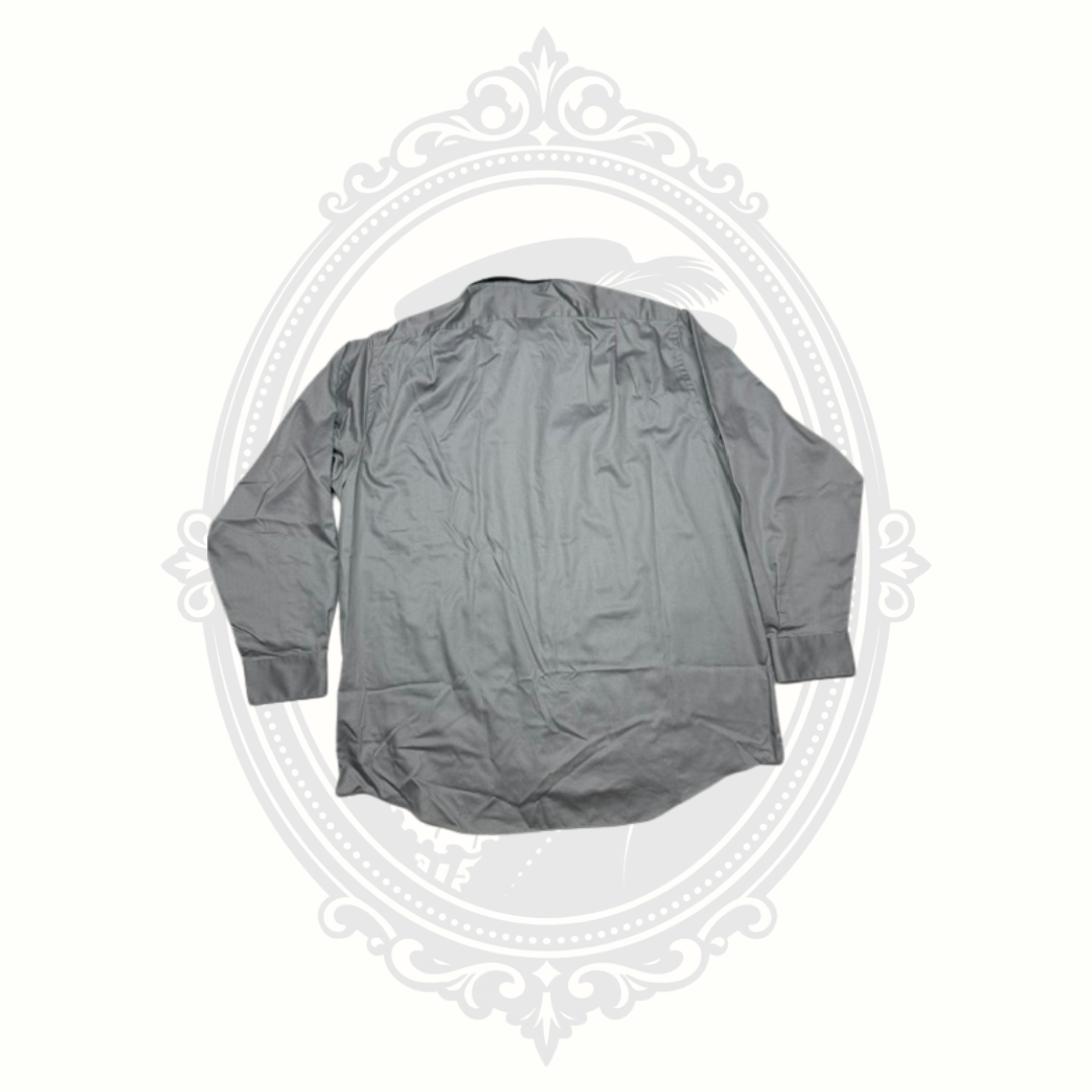 Van Heusen Lux Sateen Gray Dress Shirt Men's 17.5 34/35 Regular Fit