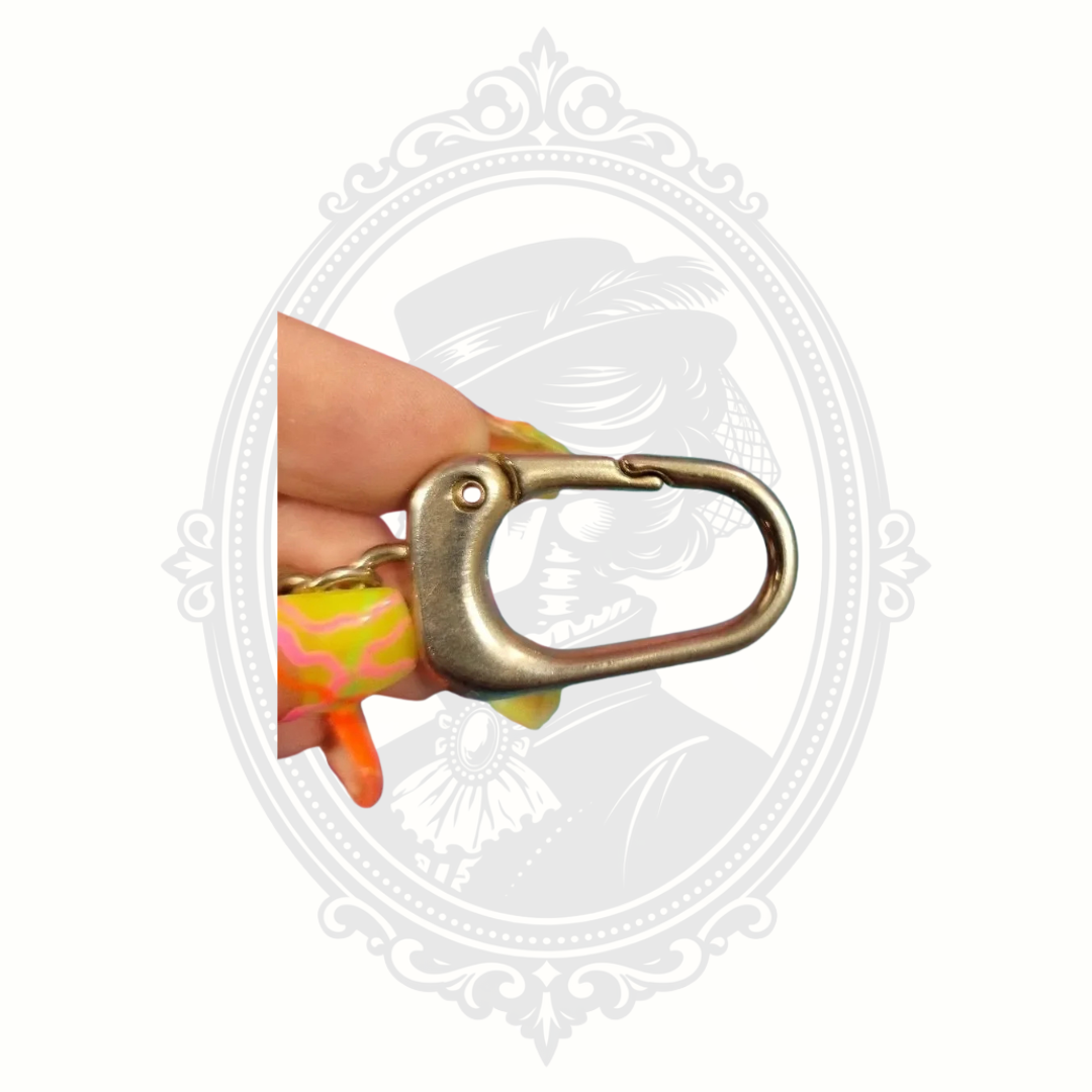 Vintage Versace Medallion Keychain & Bag Charm – Pink Leather and Gold-Tone Hardware
