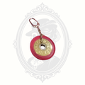 Vintage Versace Medallion Keychain & Bag Charm – Pink Leather and Gold-Tone Hardware