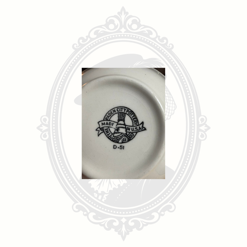 Vintage Paden City Pottery American Rose (PCP88) Fruit Bowls Set of 4 – 22K Gold Filigree – April 1951