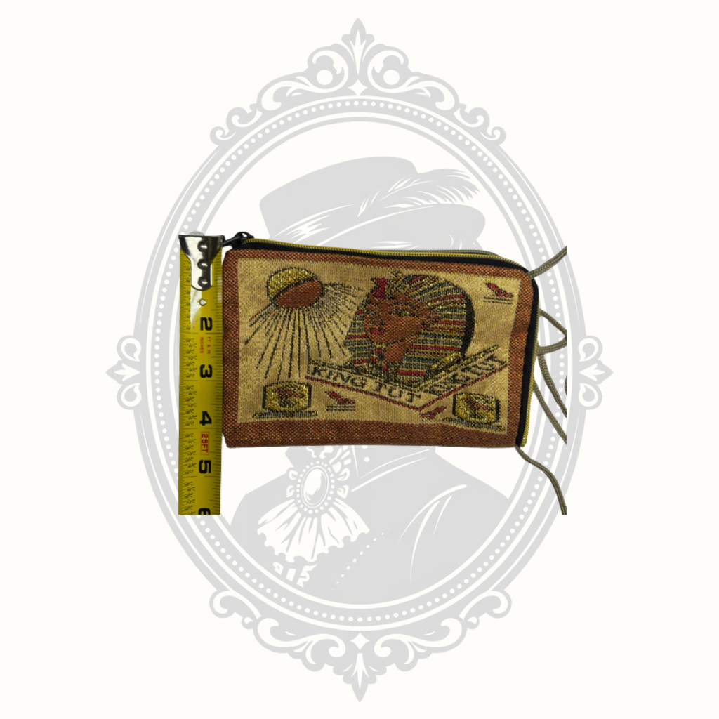 Vintage Egyptian King Tut Woven Tapestry Crossbody Souvenir Bag | Double-Sided