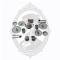 Vintage Miniature 18-Piece Porcelain Tea Set with Floral Pattern & Miniature Flatware